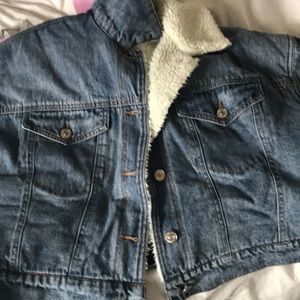 NEW fuzzy denim jacket